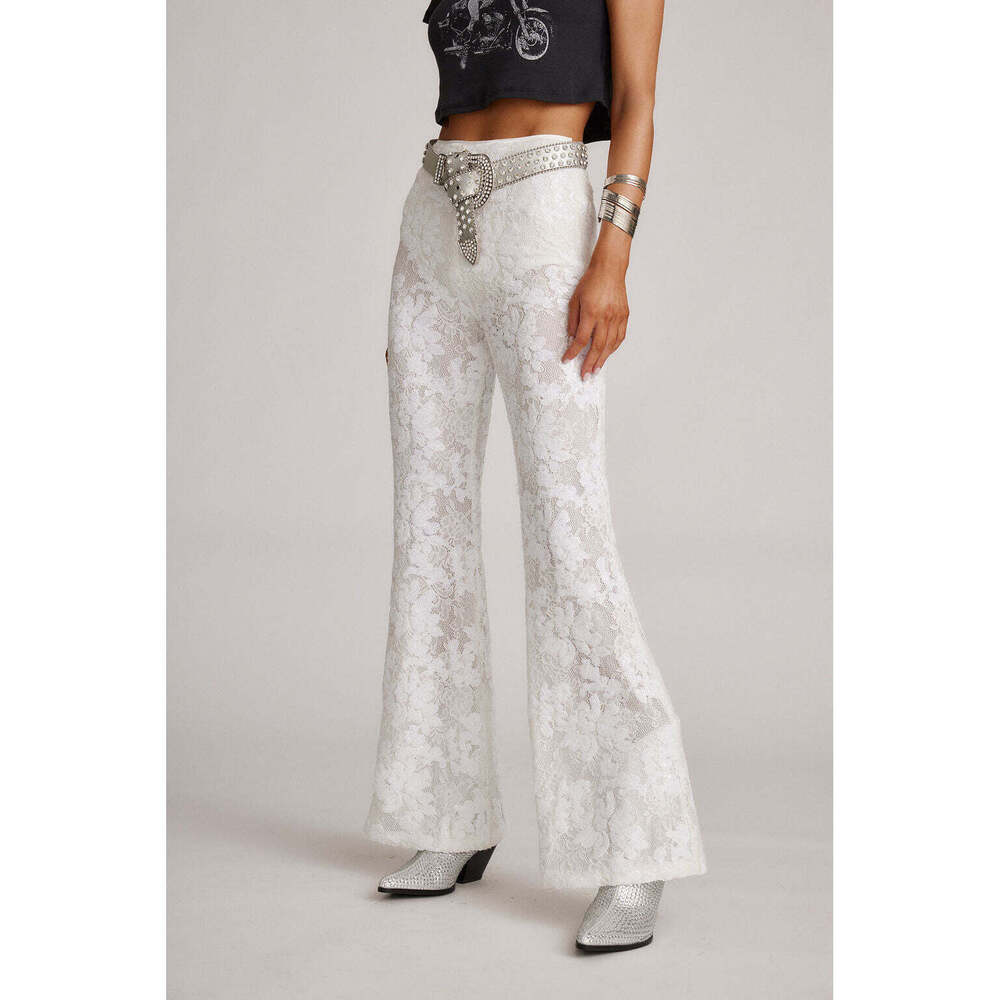 12th Tribe Maddox White Sequin Lace Pants Size SS